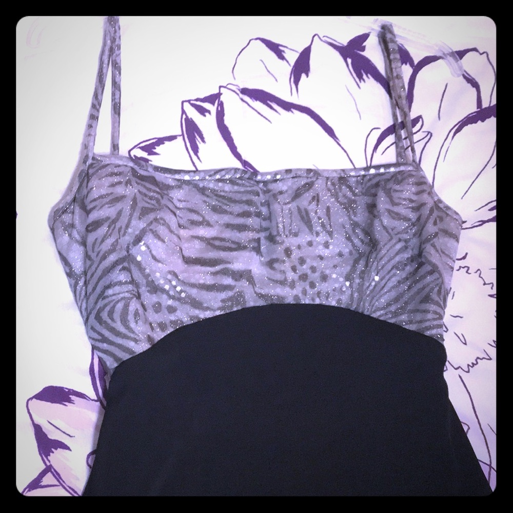 Tadashi Sexy black n animal print dress!